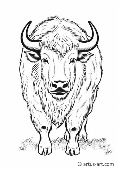 Søt europeisk bison fargeleggingsside